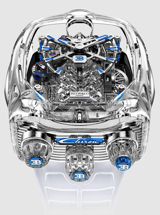 Review Jacob & Co BUGATTI CHIRON TOURBILLON SAPPHIRE CRYSTAL CLEAR BU210.80.AA.AA.BBRUA Replica watch - Click Image to Close